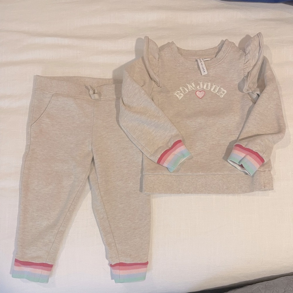 Janie and Jack sweatshirt and sweatpants set. 2/3t
